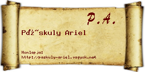 Páskuly Ariel névjegykártya